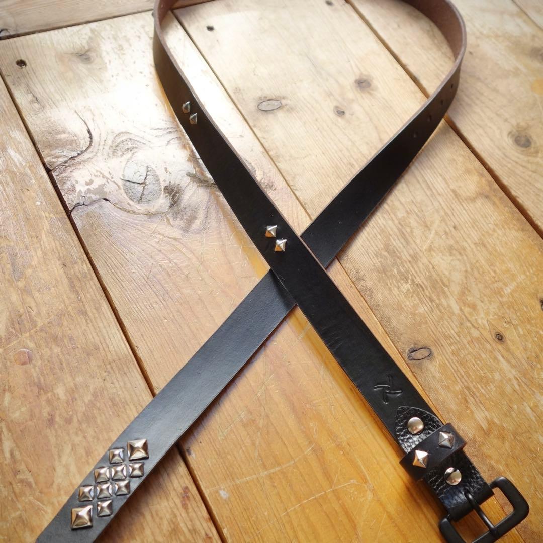 ☆茶芯ナロースタッズベルト24mmサドルレザー htcベルトcallyお好きな方