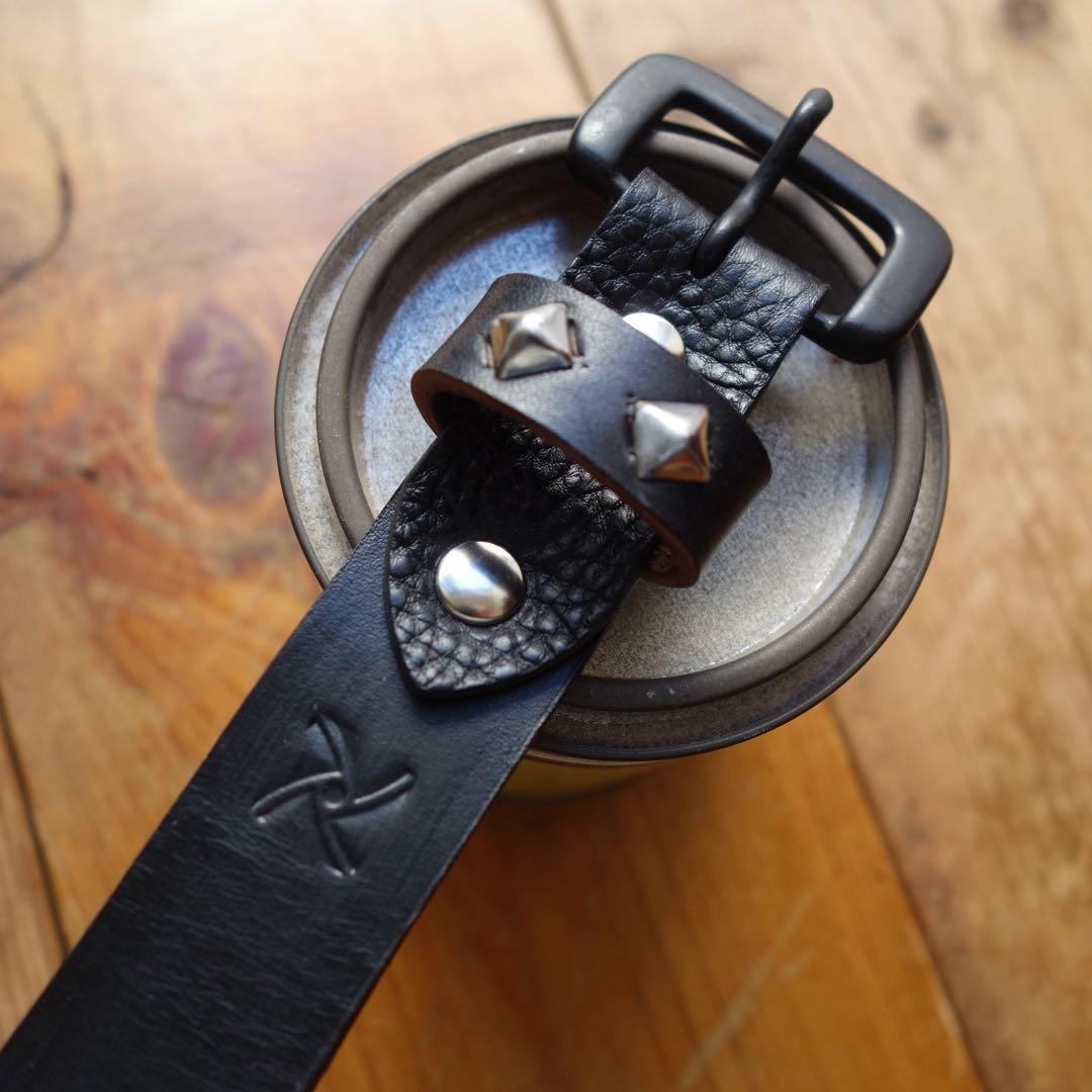 ☆茶芯ナロースタッズベルト24mmサドルレザー htcベルトcallyお好きな方