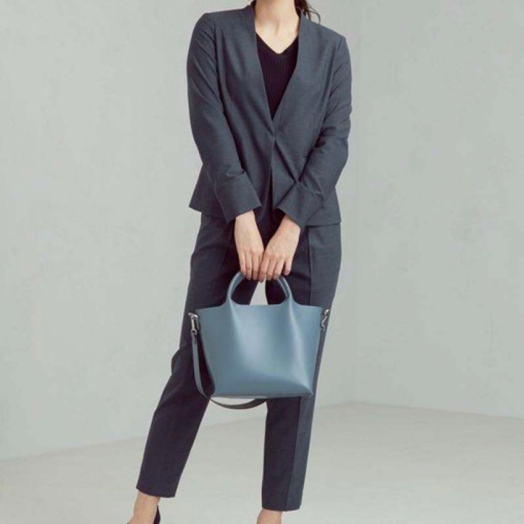 美品✨グリーンレーベルリラクシング カチリラ パンツスーツ ブルー M〜L