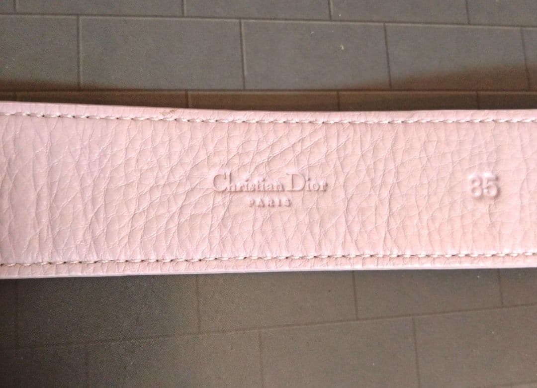Dior ロゴパターン ベルト ピンク/ブラウン