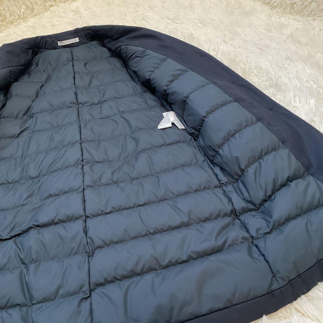 美品♪セオリーリュクス ダウン チェスターコート ロング 40 ネイビー