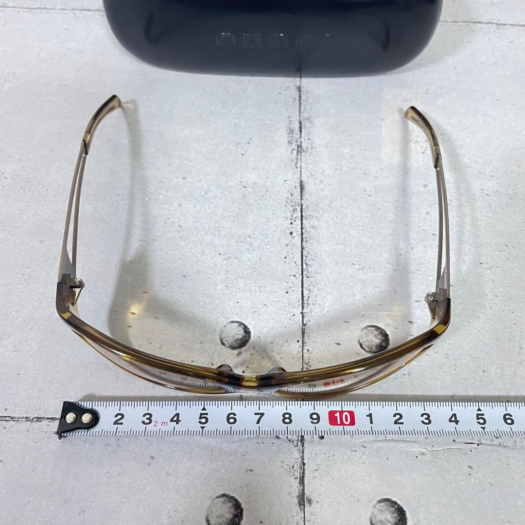 美品　グッチ　1487 インターロッキング　サイドロゴ　GGロゴ　サングラス　茶