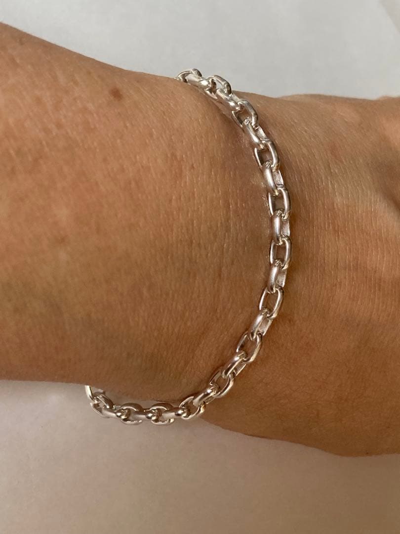 silver925ブレスレット長小豆