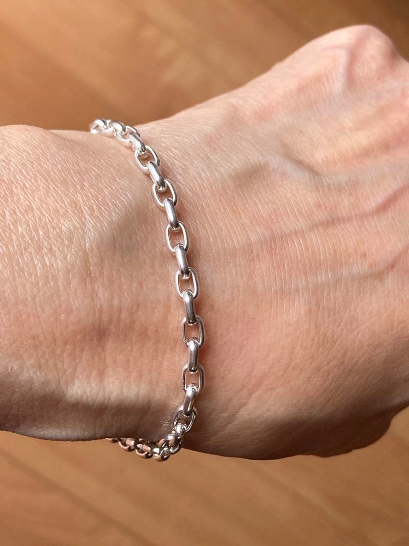 silver925ブレスレット長小豆