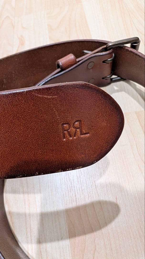 ​【極太4.7cm】RRL レザーベルト 32 ダブルアールエル