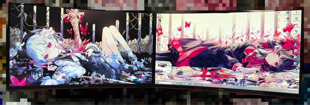AOC ゲーミングモニター(湾曲 )2枚セット C32G1/11
