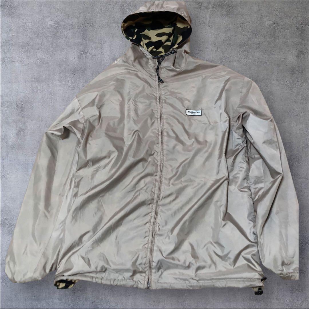 A BATHING APE カモ柄 ナイロンジャケット ジップパーカー　Lサイズ