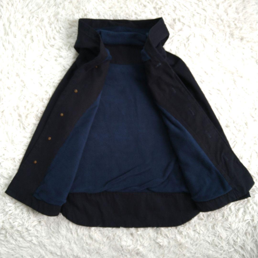 美品★パラスパレス コットン 比翼 フーディコート 濃紺 FREE