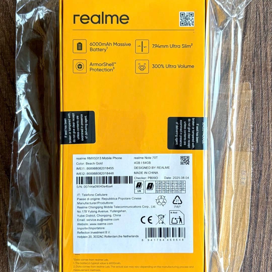 realme Note 70T 本体 4GB+64gb