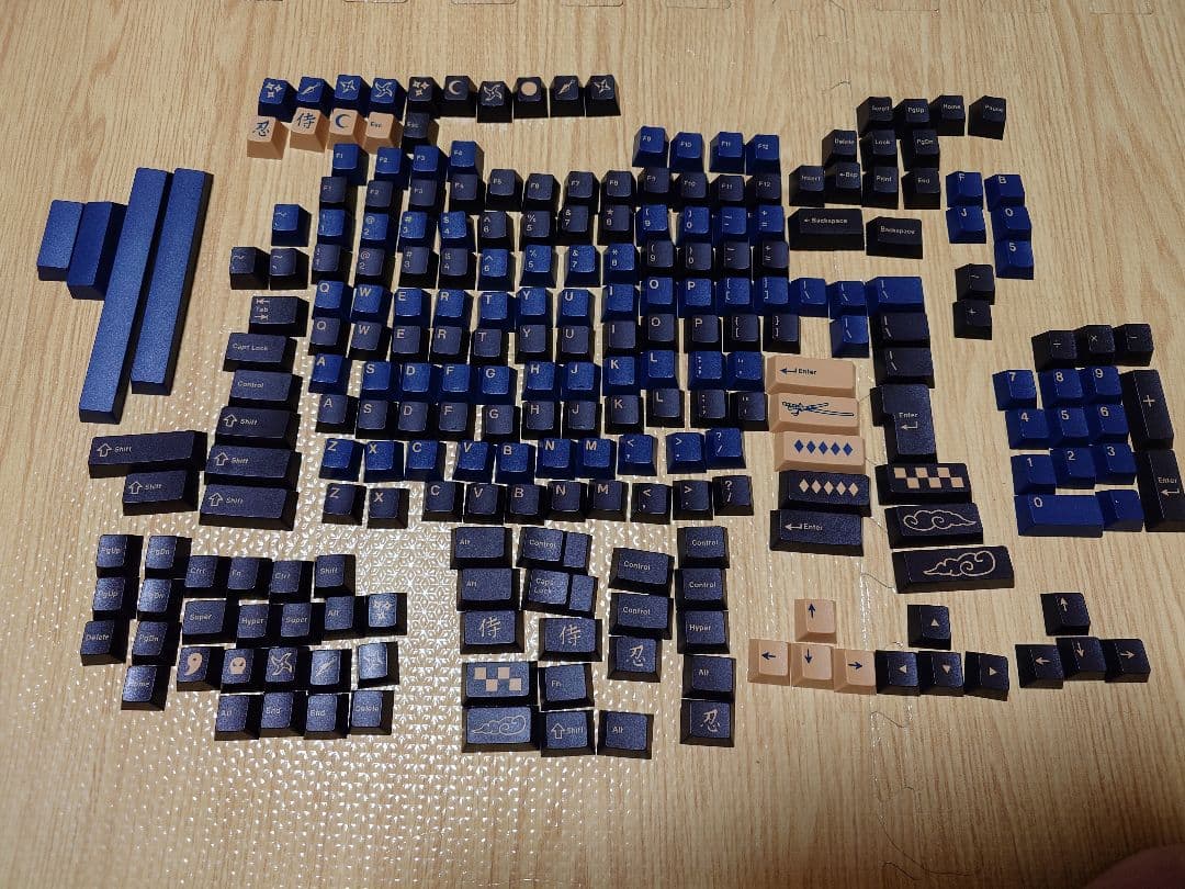 ラ*ロ様 GMK BLUE SAMURI キーキャップセット　ABSダブルショッ