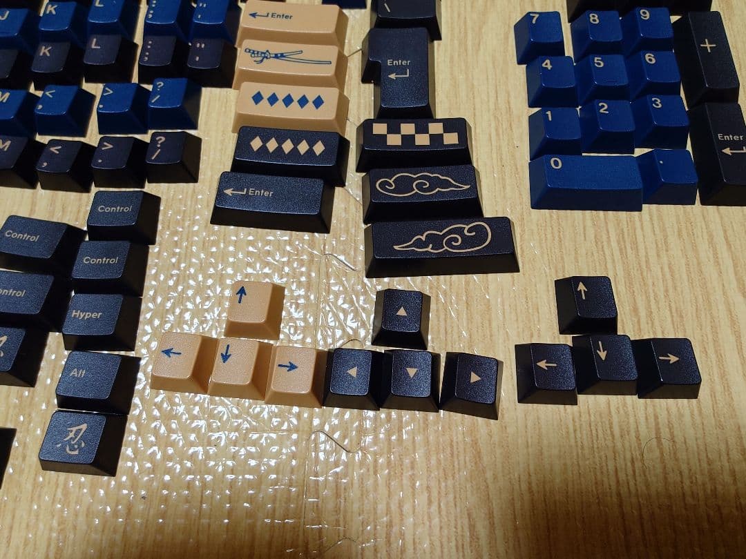 ラ*ロ様 GMK BLUE SAMURI キーキャップセット　ABSダブルショッ