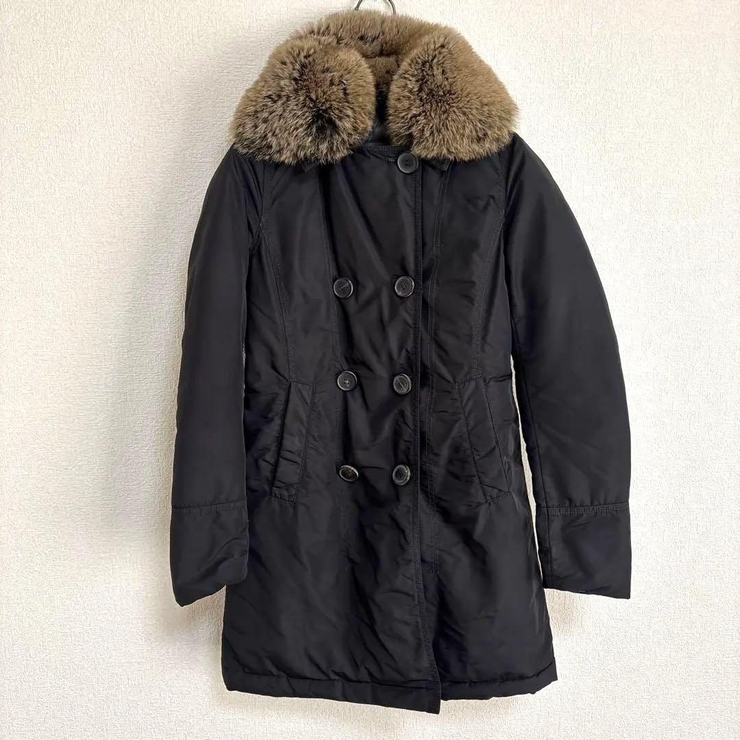 S00390 DUVETICA フォックスファー付きダウンコート ブラック 40