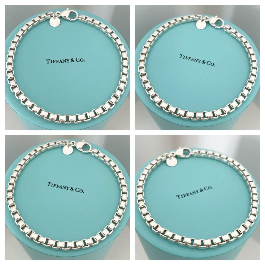 極美品☆ティファニー バングル ベネチアン リンク チェーン ブレスレット 刻印