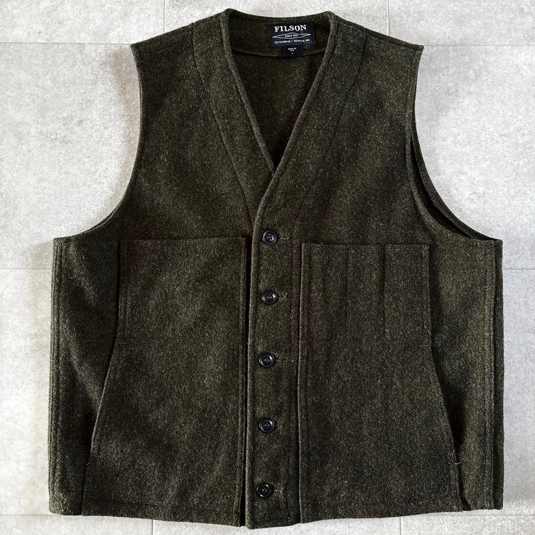 USA製 極美品 フィルソン マッキーノウール ベスト L フォレストグリーン