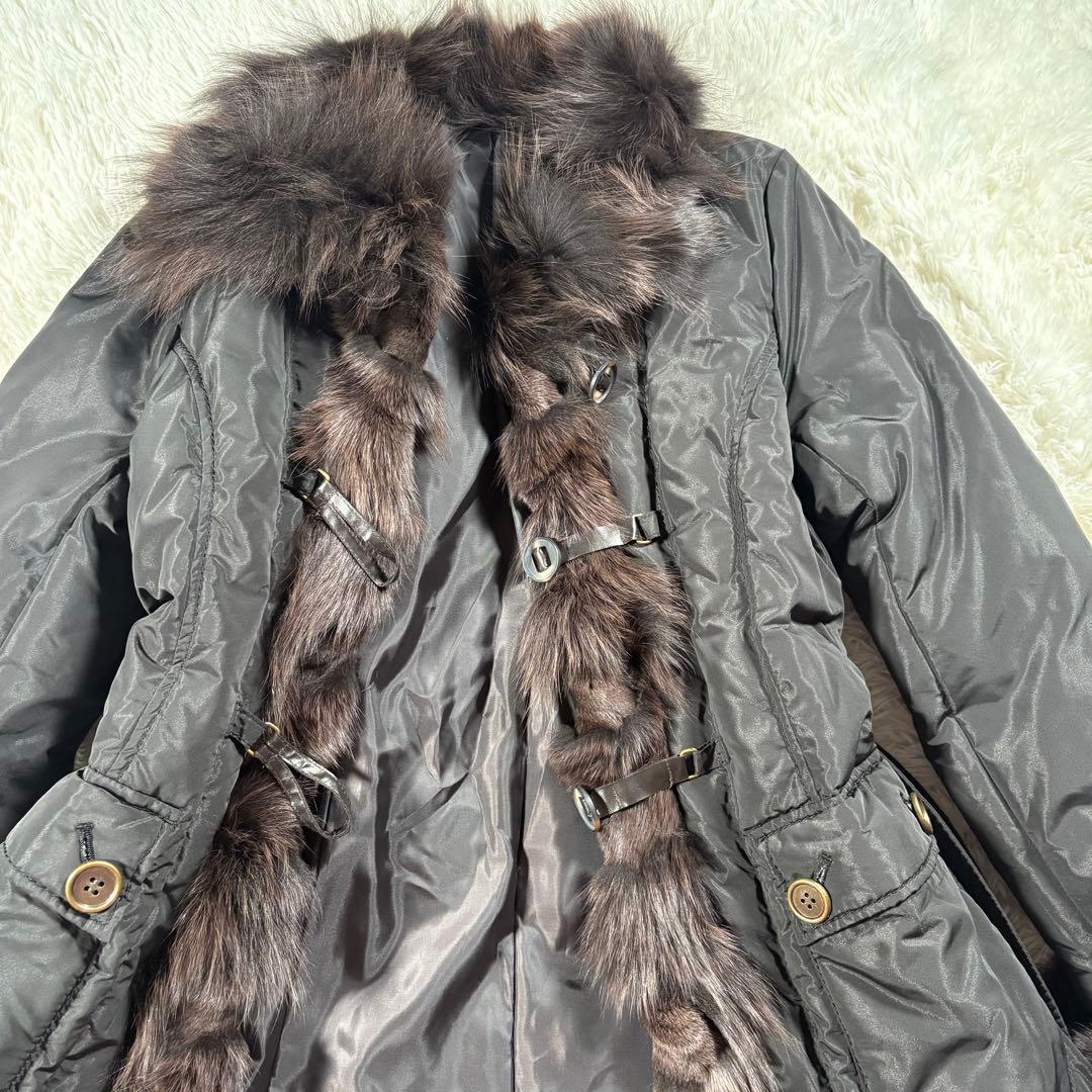 未使用タグ付　Beshela ブルーフォックス　ファー　ダウンコート　ブラック