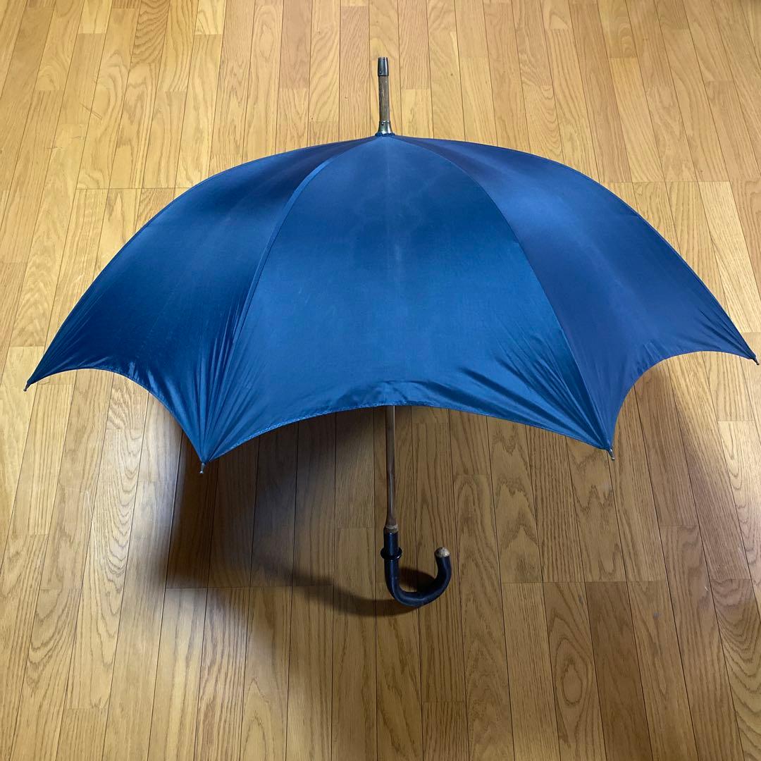 ピアレス　木ハンドル　傘　ネイビー　英国製