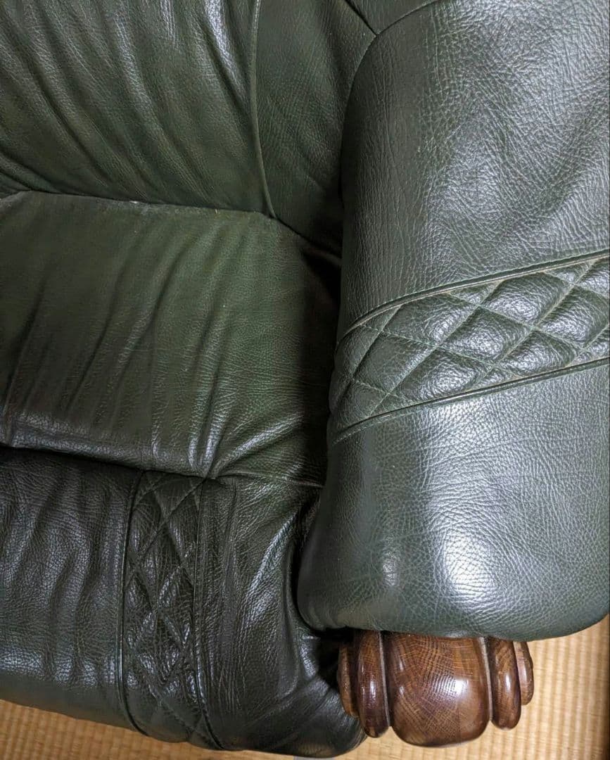 本革ソファ　レザーソファ　一人掛け　椅子　インテリア　アンティーク家具