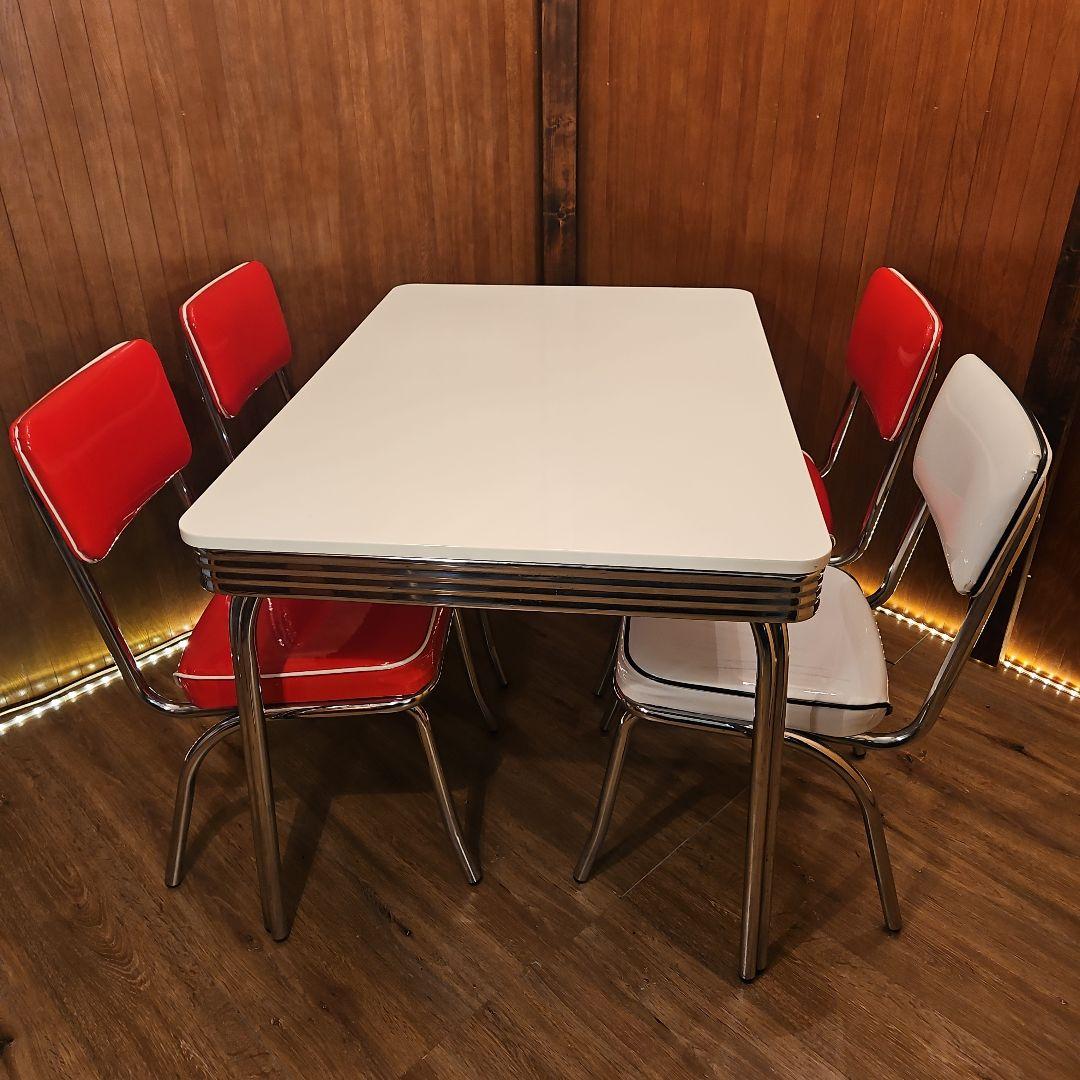 専用 アメリカンダイナー ヴィンテージ調 チェア 赤1 白 1。 ２脚セット