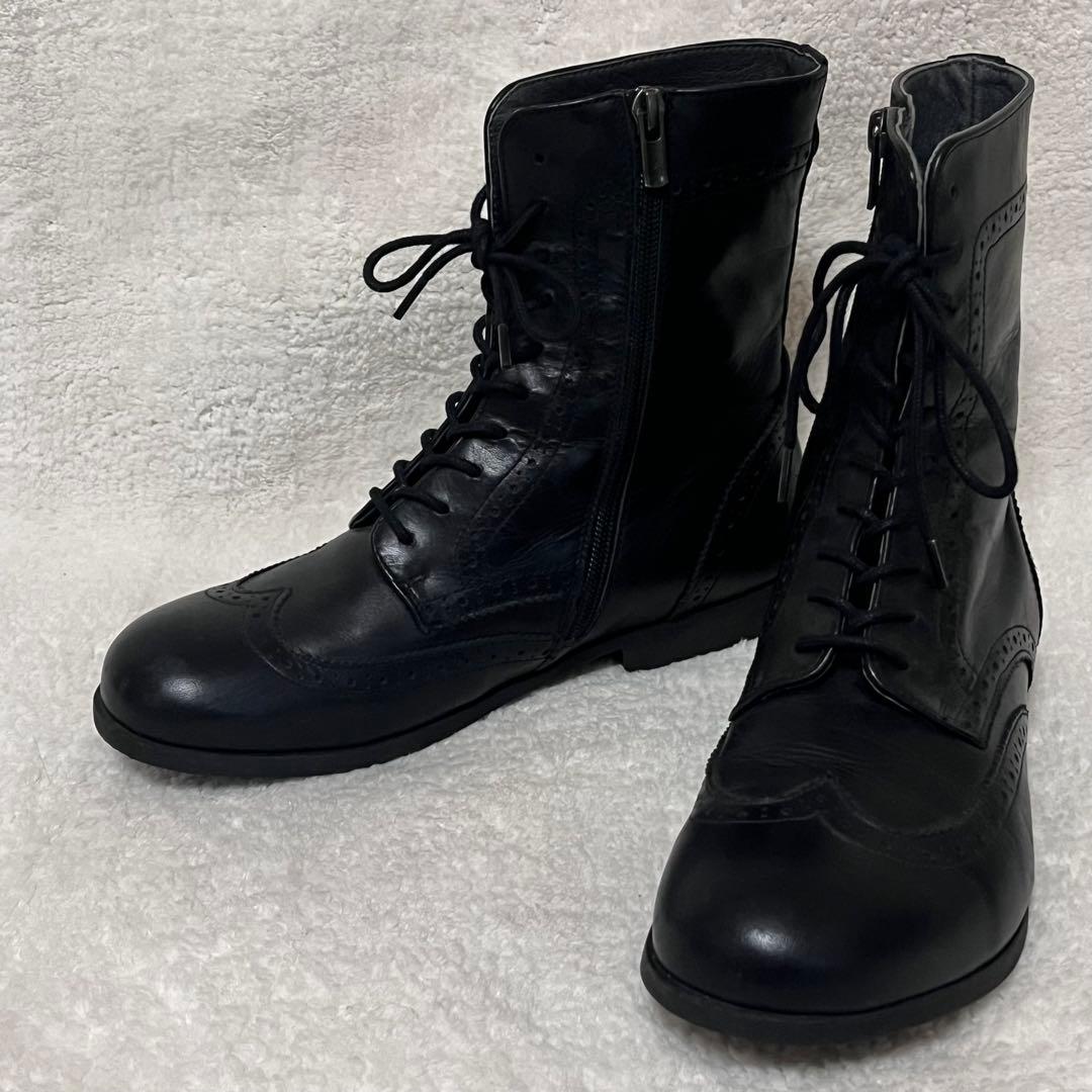 【BIRKENSTOCK】廃盤品 レースアップ ブーツ ブラック サイドジップ