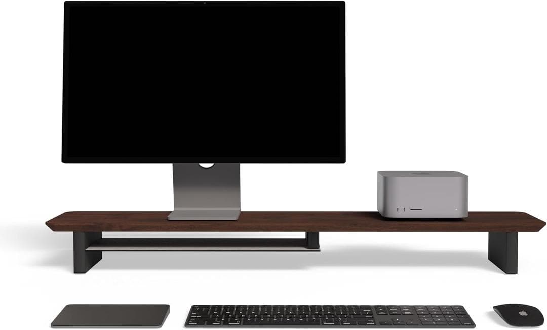 【開封・未使用】amesoba 木製 モニタースタンド 卓上 デスクシェルフ