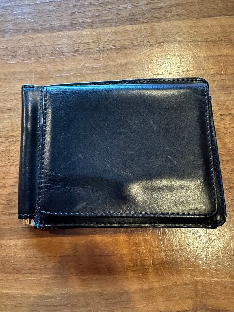 GLEN 黒 レザー マネークリップ