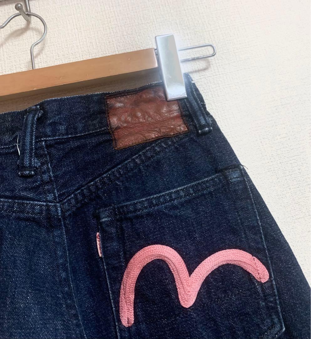 EVISU エヴィス デニムパンツ 濃紺 赤 刺繍 カモメ 28×35