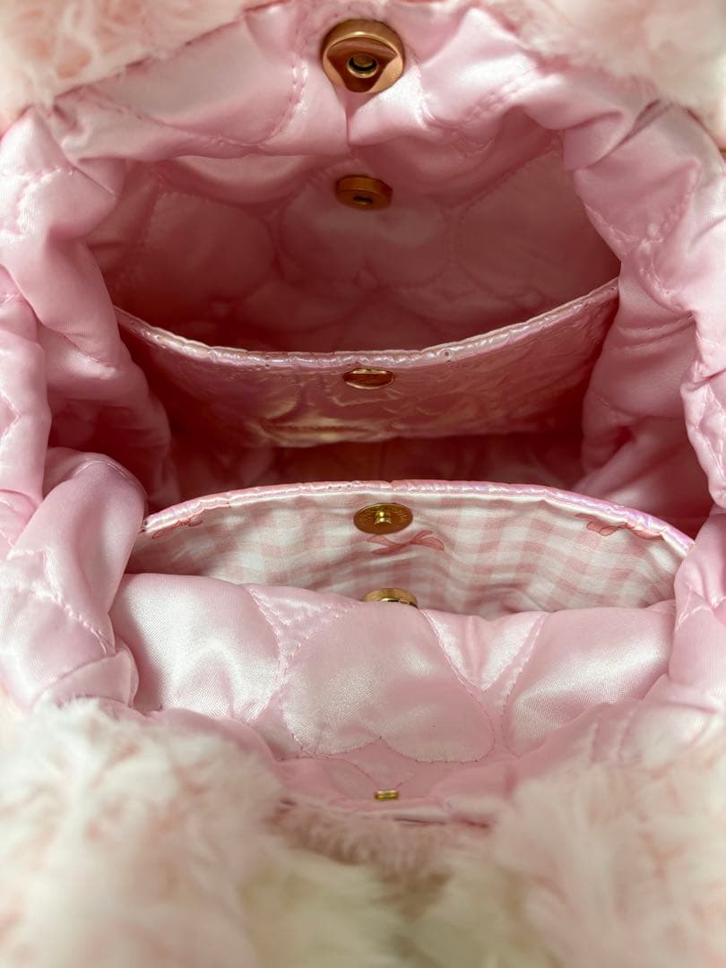そ*2様 コヤンイサムチョン　ハンドメイド　ファーフリルバッグ　ピンク　ルミちゃ