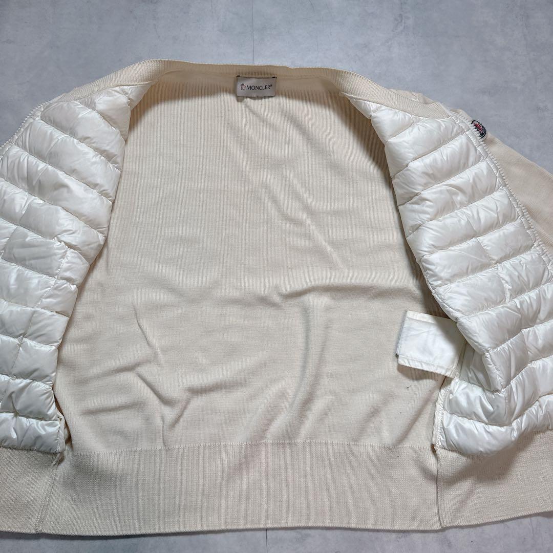 MONCLER モンクレール ニット 切り替え ダウン ワッペン XS ベージュ