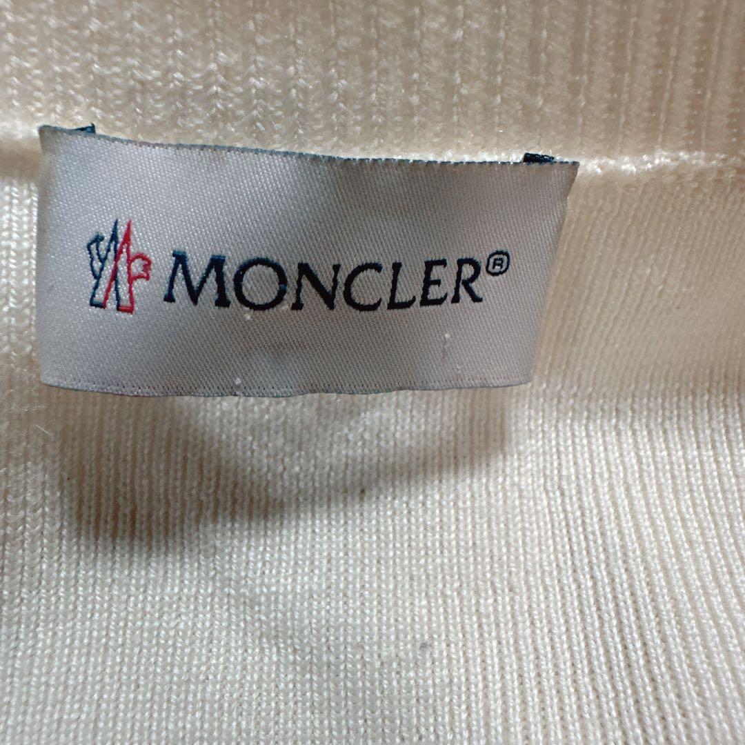 MONCLER モンクレール ニット 切り替え ダウン ワッペン XS ベージュ