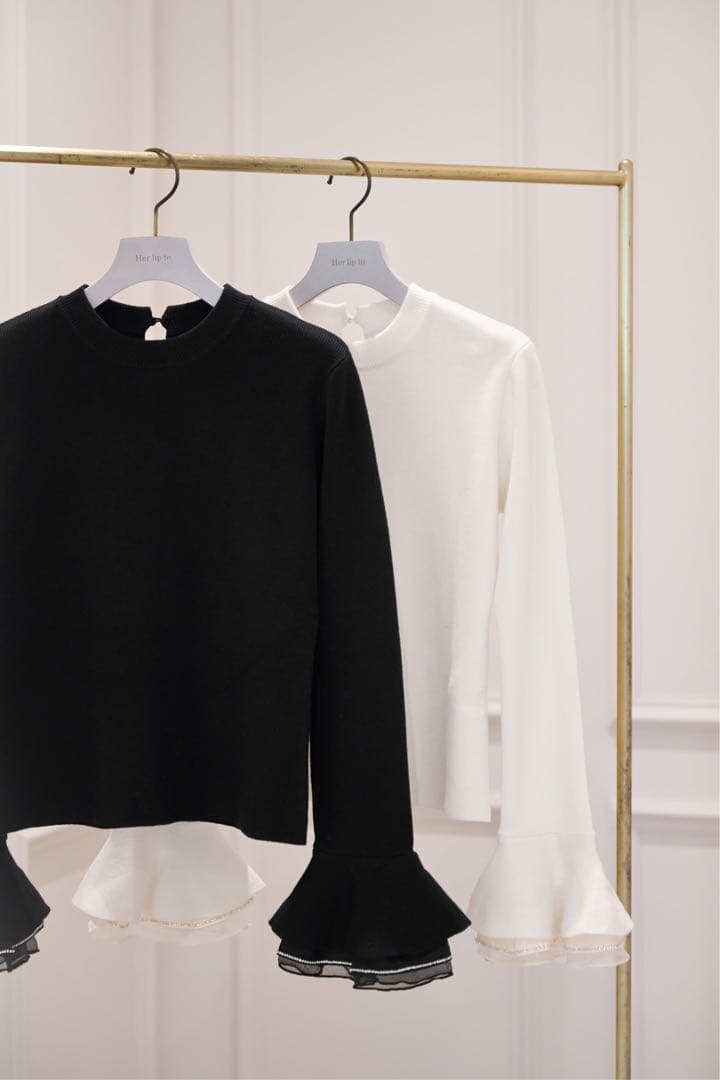 herlipto Éclat Flared Sleeve Knit