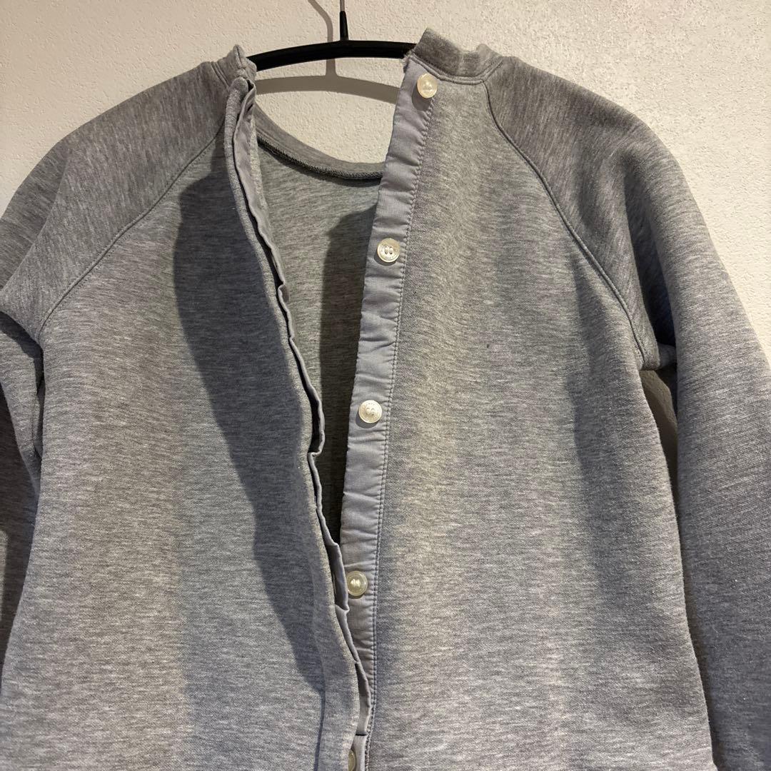 バーバリー チルドレン ワンピース グレー×チェック スウェット切替 140cm