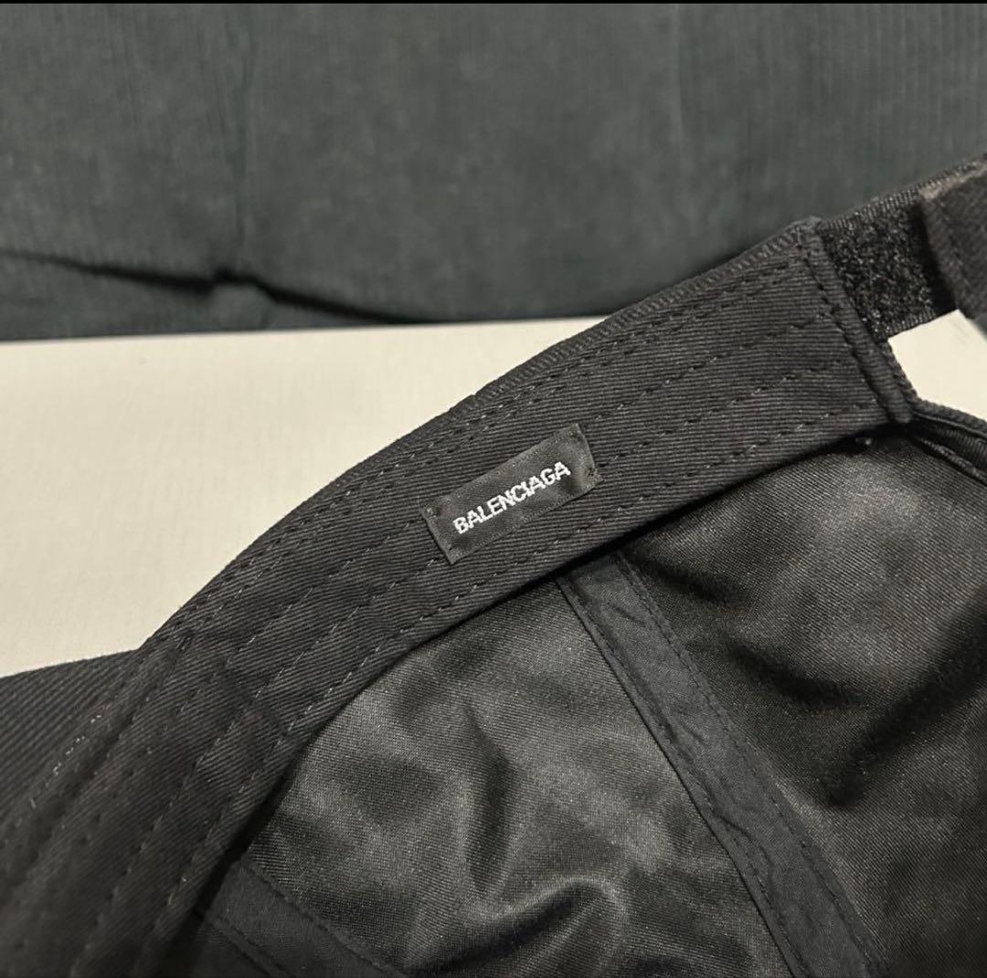 極美品✨BALENCIAGA キャップ　レインボー　ロゴ刺繍　L59　黒