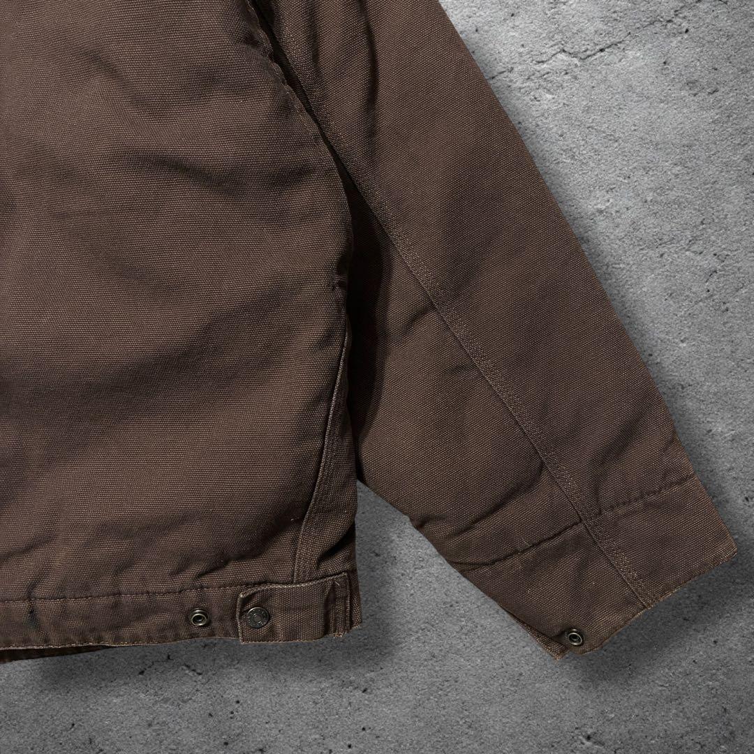 デトロイト企業ロゴブラウンXL中綿ダック生地短丈ワークジャケットトライマウンテン