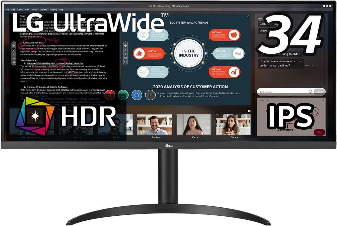 中古LG モニター ディスプレイ 34WP550-B 34インチワイド