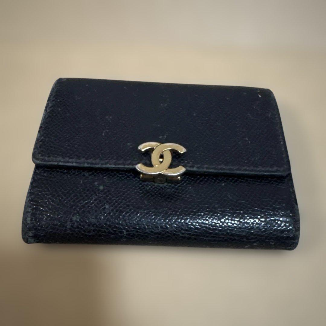 CHANEL シャネル　財布 名刺入れ　黒　ブラック ゴールド金具 ココマーク