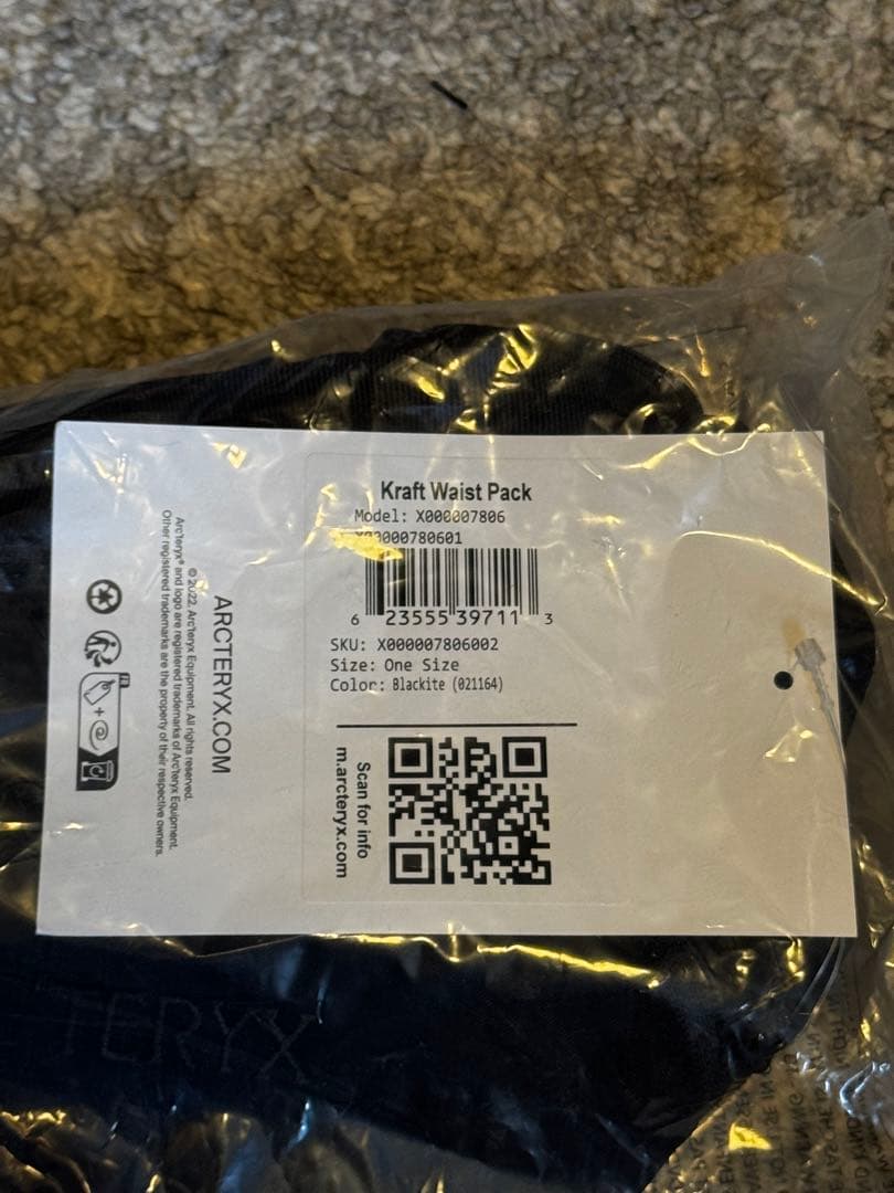 Arc'teryx Kraft Waist Pack ブラック 新品