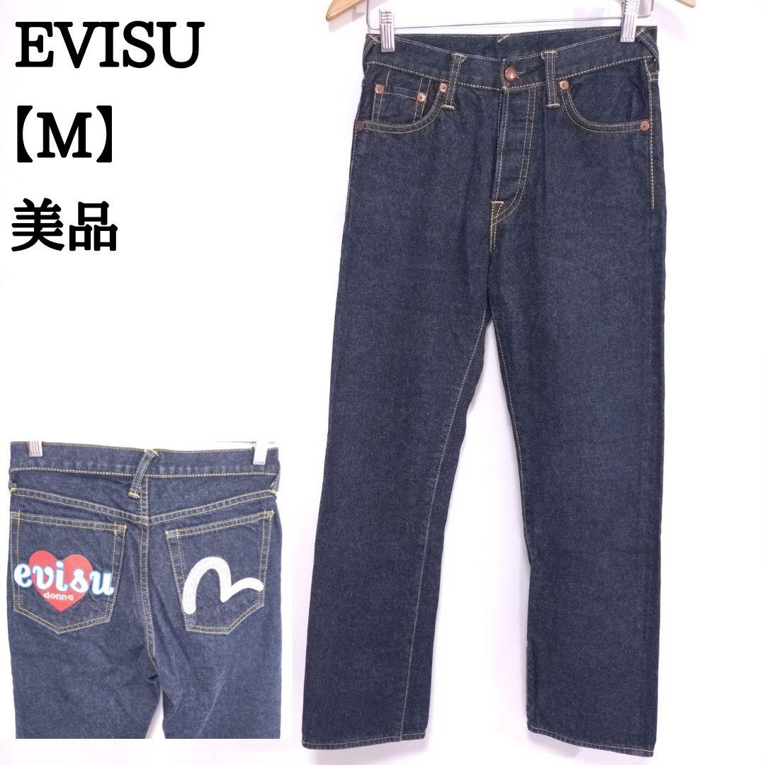 【美品】EVISU 刺繡入り デニムパンツ ジーンズ M ストレート k25