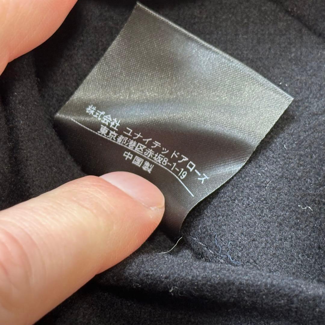 【試着程度】SOVEREIGN ソフトメルトンラップコート ブラック L