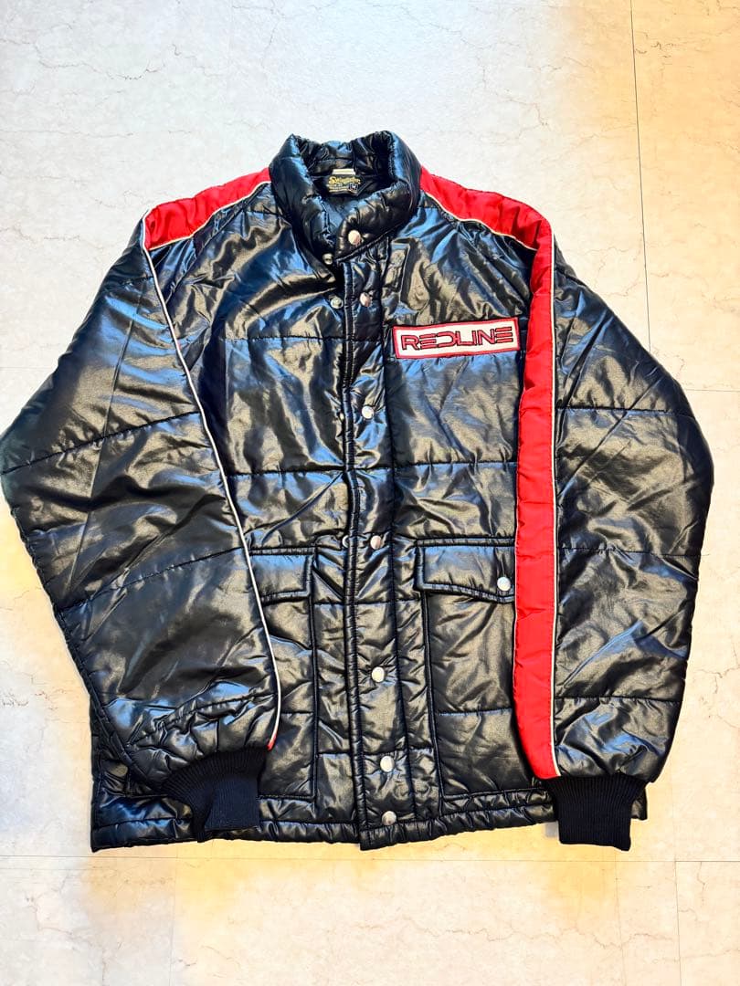 Swingstarレーシングジャケット REDLINE ロゴ入り黒/赤