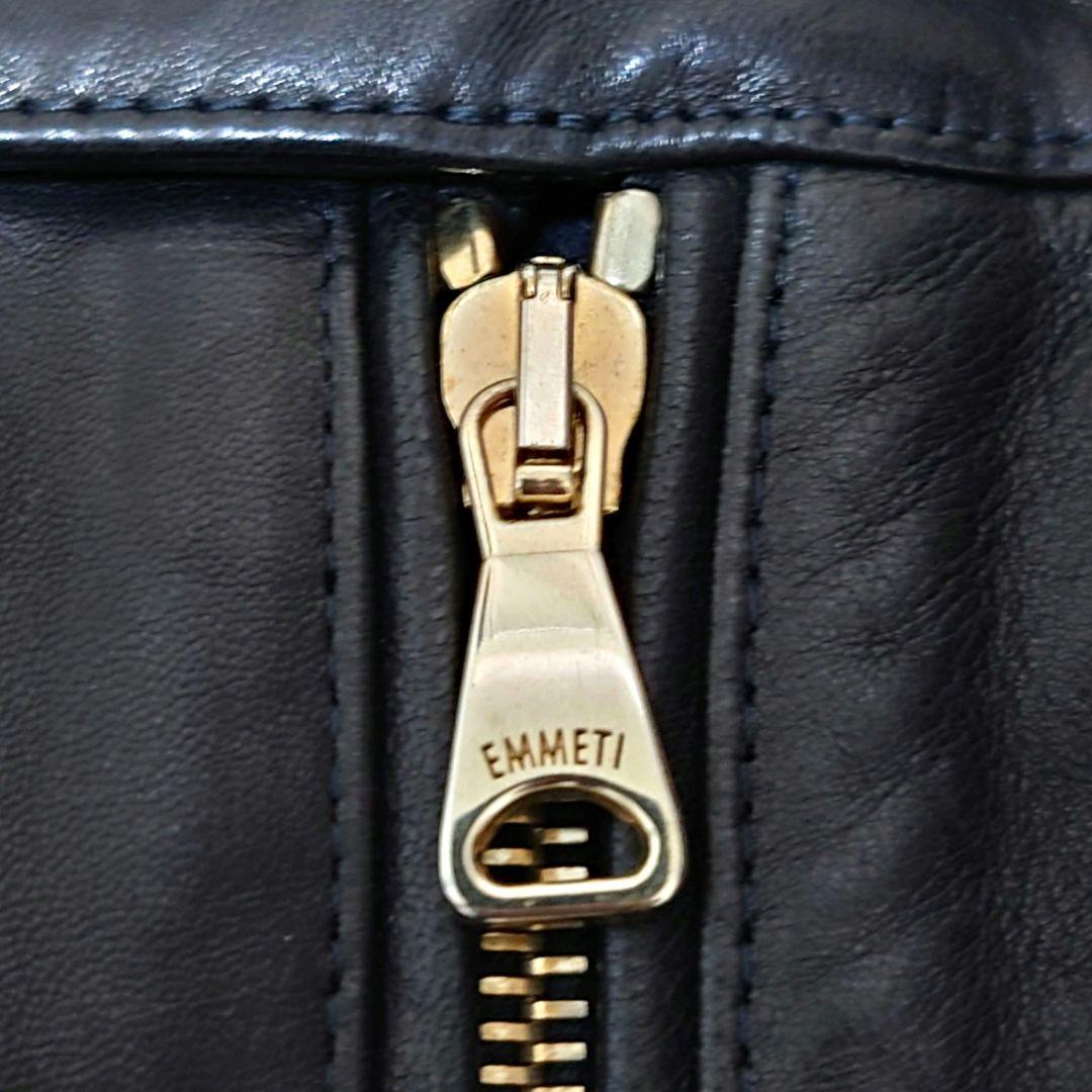 ✨美品✨エンメティ JURI ゴールド ライダースジャケット シングル 44