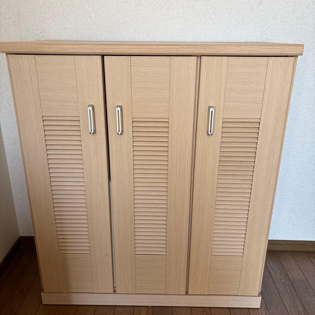 木製シューズボックス　シューズラック靴箱靴棚下駄