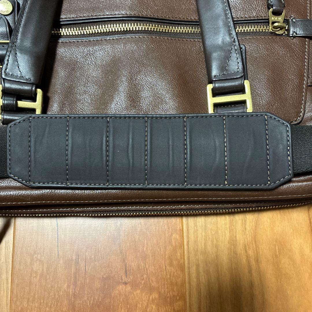 TUMI ブラウン レザー ビジネスバッグ