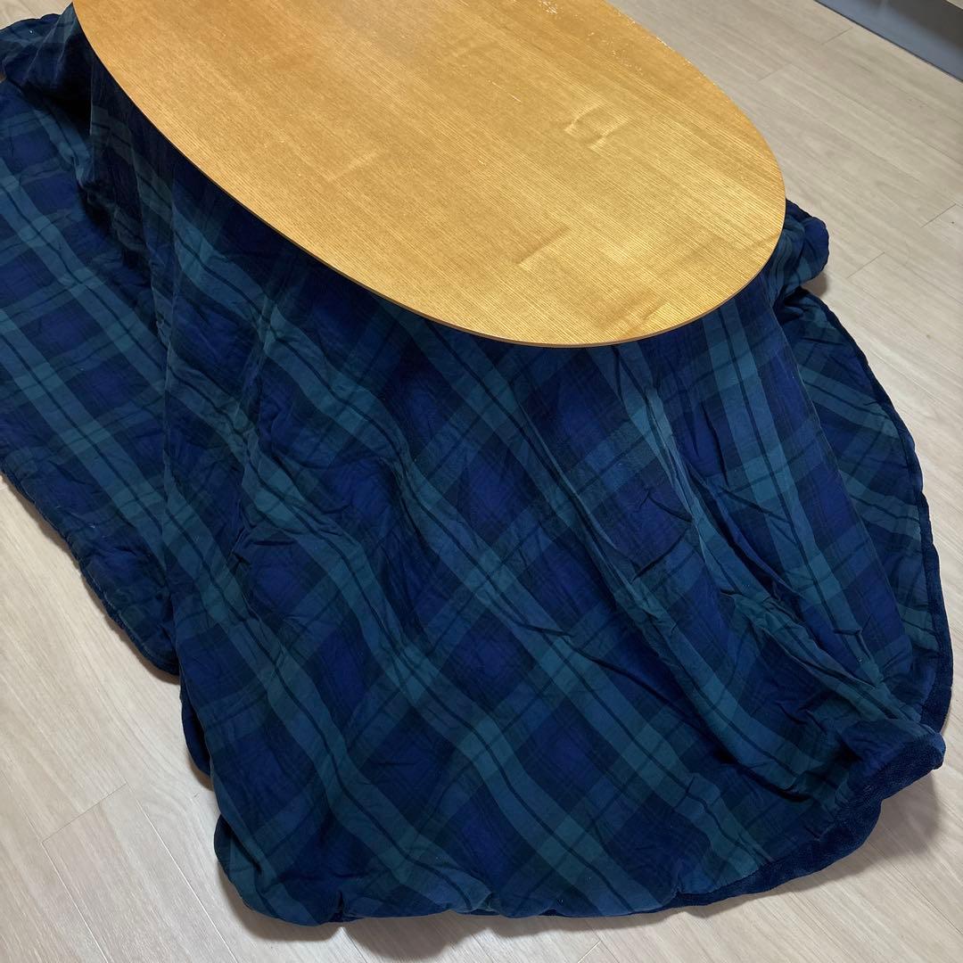 ７月末まで❗️ 無印良品 楕円こたつテーブル ナチュラル(こたつ布団付き)