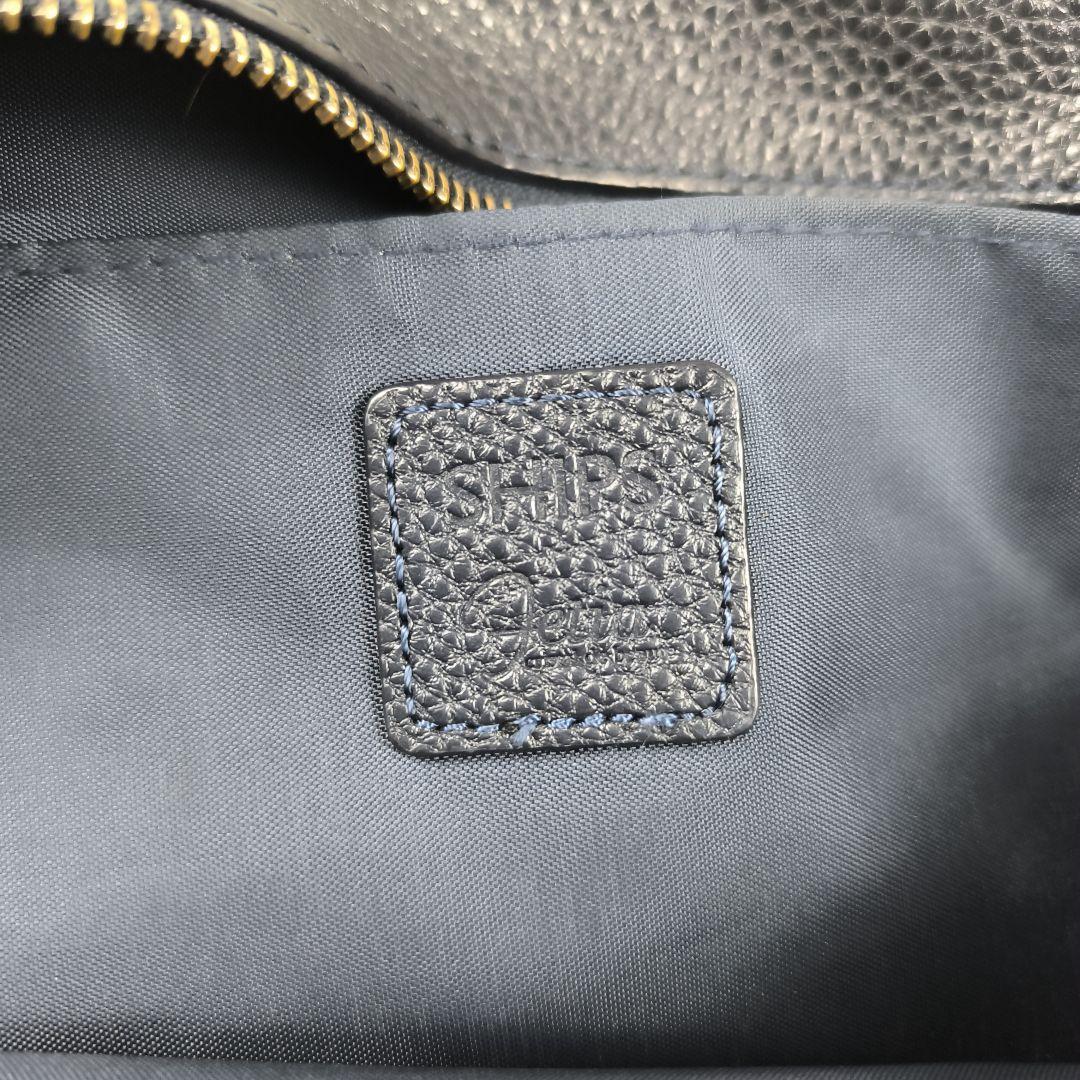 ✨極美品✨ シップス フェティア 別注 ボディバッグ レザー ポリエステル 紺色