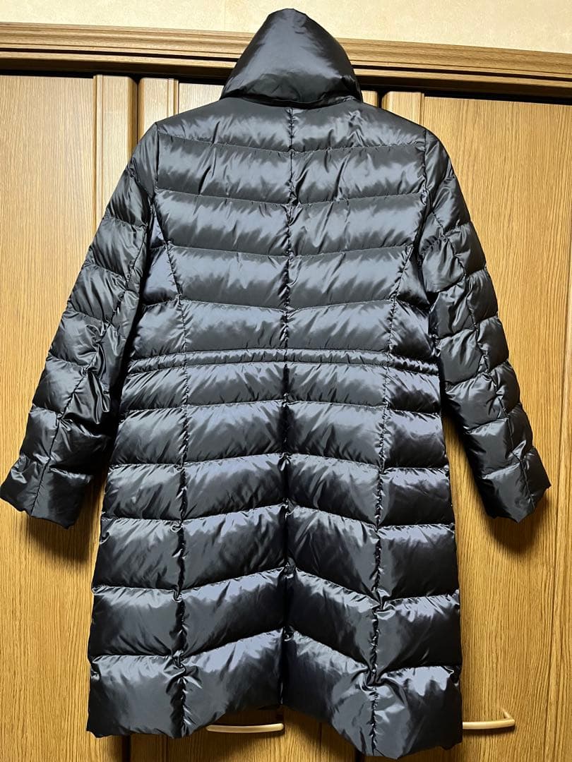 23区 フード付きロングダウンジャケット 44 ネイビー