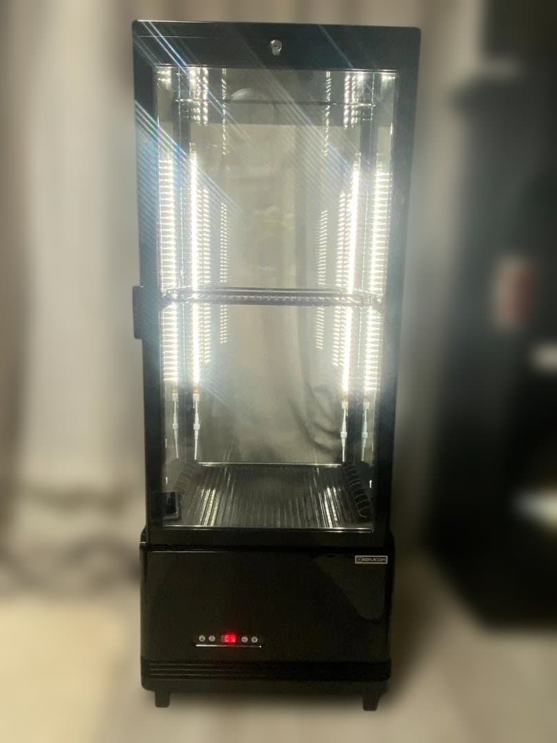 レマコム 4面ガラス冷蔵ショーケース RAG-105SLB 105L LED照明