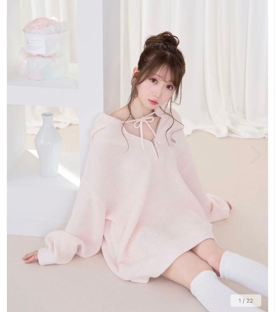 トップス rosemuse Over sized half zip hoodie