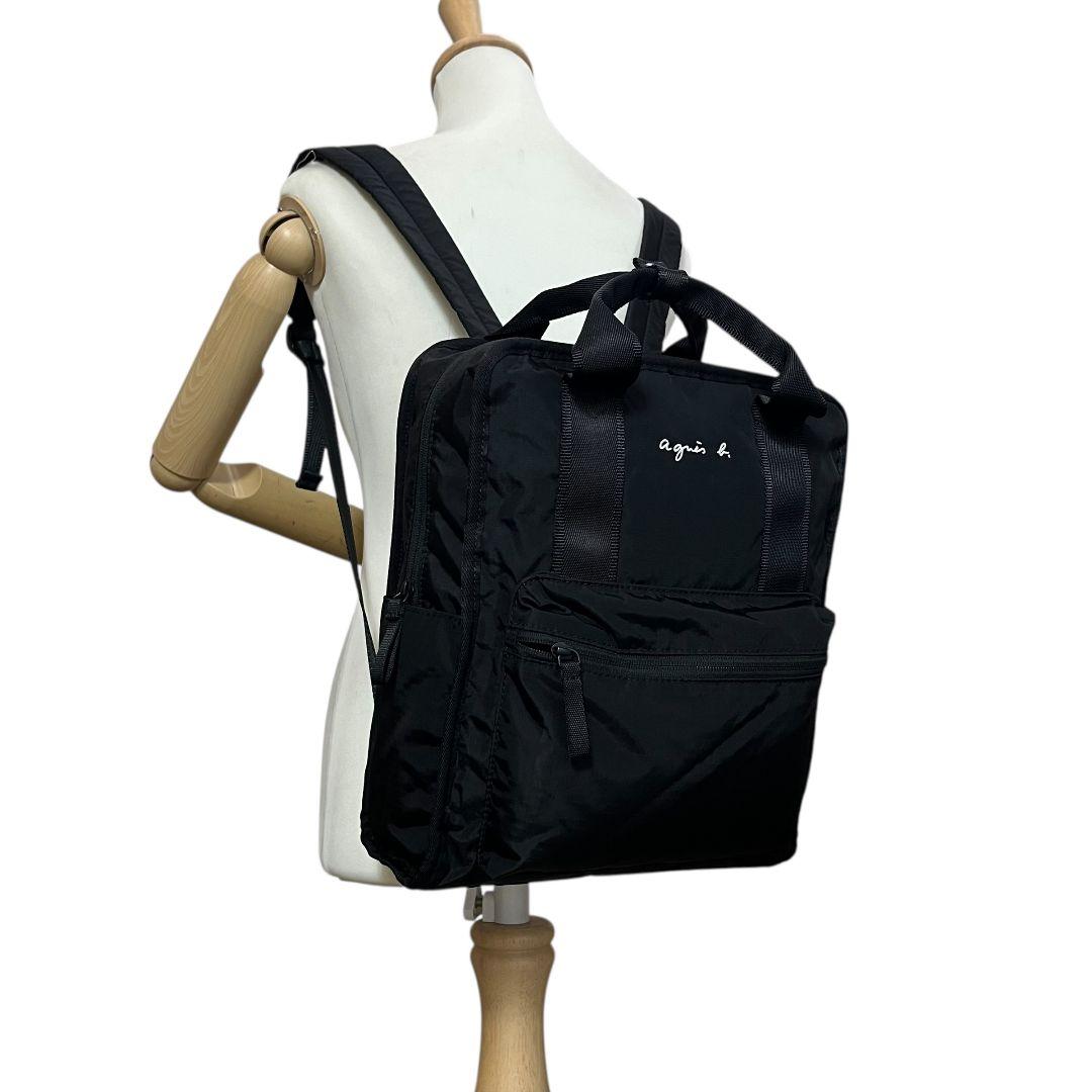 極美品　アニエスベー　リュック　ナイロン　ブラック