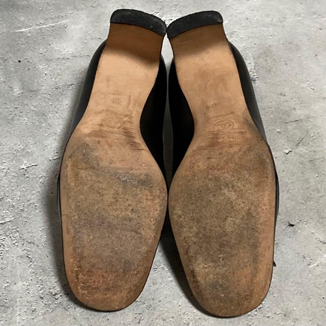 シャネル　CHANEL (38) ハイヒールパンプス　ココマーク　リボン　黒