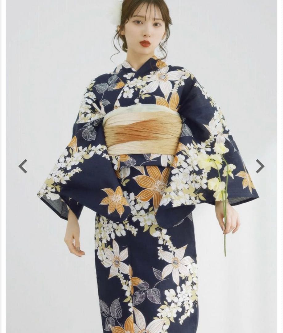 DITA 2025 浴衣 着物 帯 下駄3点セット F 幻想鏡花水月(柑橘)